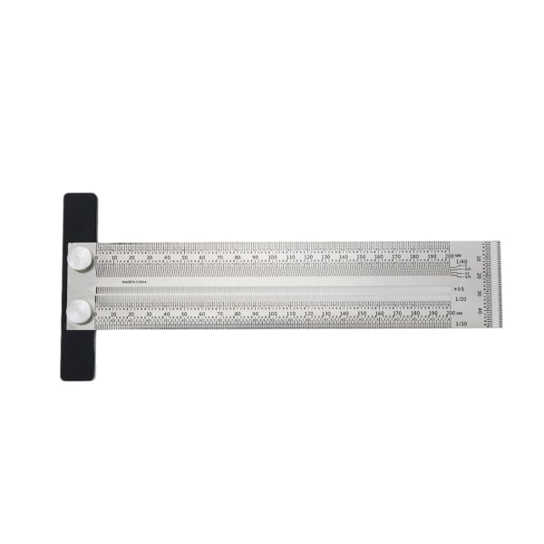 Præcisionsmarkering T-regel, T-vinkel Woodpecker Tools 7,9 tommer, rustfrit stål