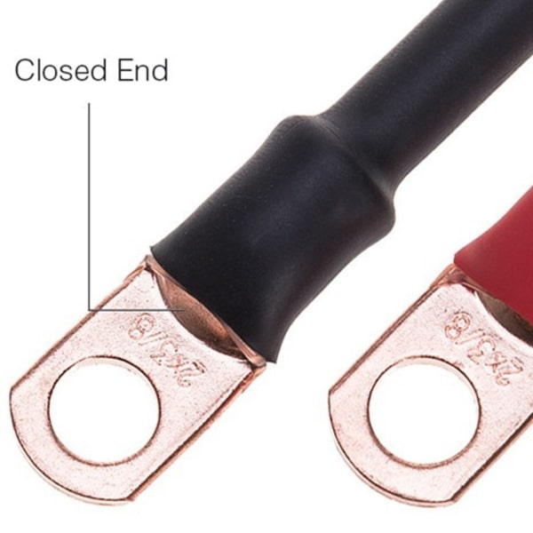 Crimp Lug Batterikabelender 0,41 tommer 8 AWG Rørformede Ringterminaler Lukket