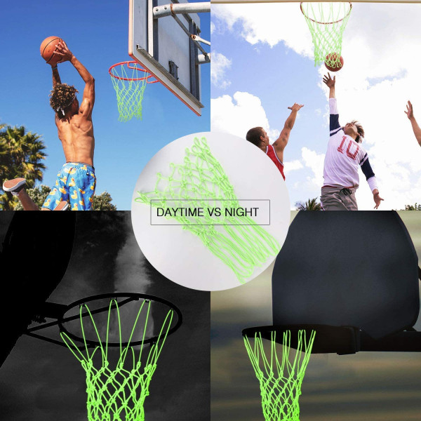 Basketnät som lyser i mörkret, för utomhusbruk, robust basketnät för utbyte