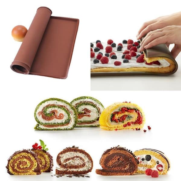 Sveitsisk rullekake matte pad bakeform konditorverktøy silikon nonstick bakeunderlag