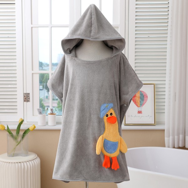 Barnens Huva Kåpa Hushåll Baby Coral Fleece Badrock Söt Tecknad