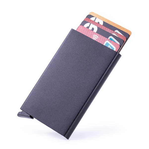 Sort kortholder med RFID-beskyttelse Aluminium rum sort