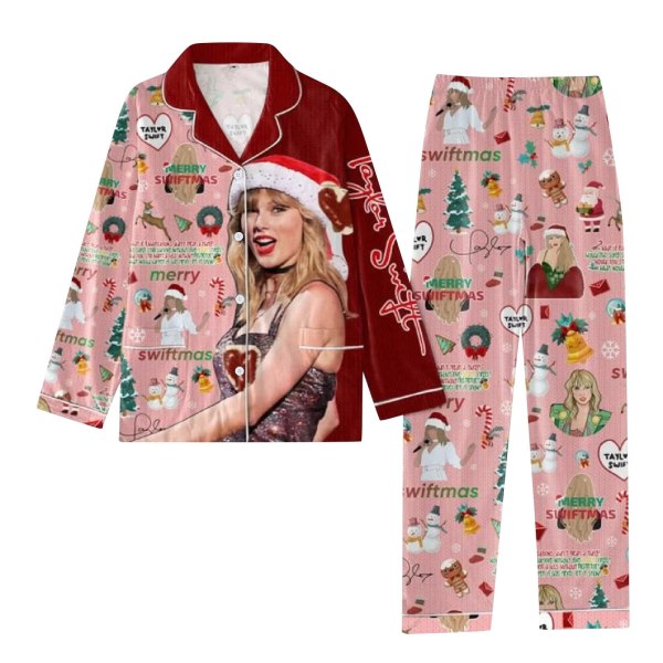 Voksenpar matchende pyjamas kvinners skjorte og bukse bunn pyjamas sett M