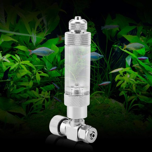 Akvarie CO2-kontrolventil i rustfrit stål Akvariesystem CO2-regulator Aq