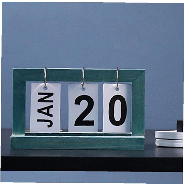 Evighetskalender i trä, evighetskalender, återanvändbar bläddertavla P