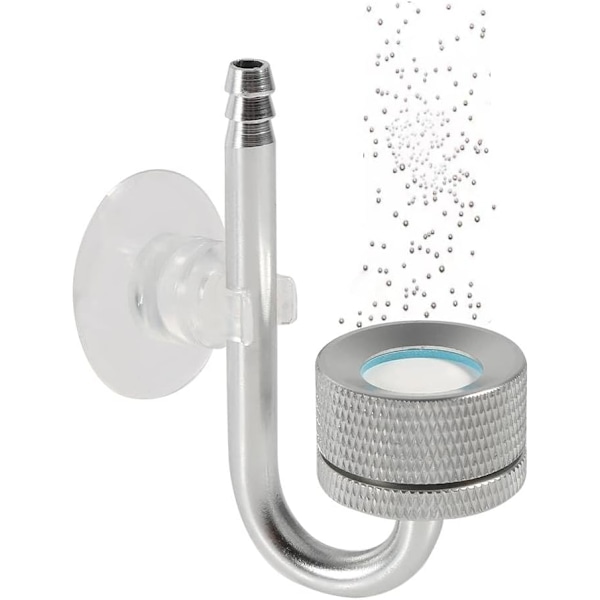 Fisketank CO2-diffusor i aluminiumlegering med sugekop