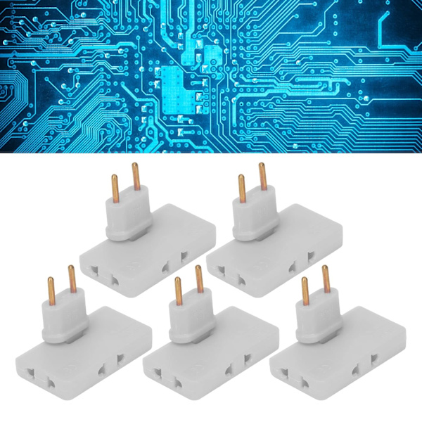 EU-kontaktkonverter EU-kontaktkonverter Abs, Mässing 5 st Trådlös EU-kontaktkonverter 180 graders förlängning 1 till 3 EU-kontaktadapter 110‑250V (Vit)