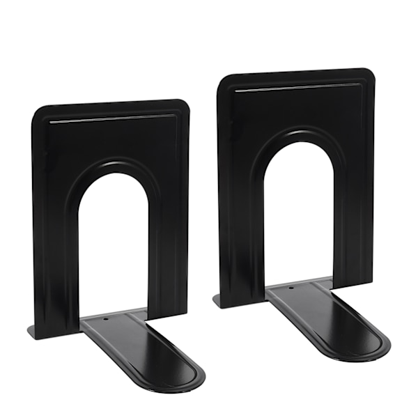 Set med 2 st bokstöd, bokstöd för tunga böcker, metallbokstöd (svart)