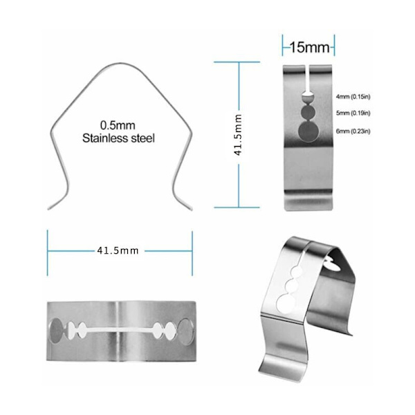 Utomhus grillfästen 41,5 x 41,5 mm 3-pack