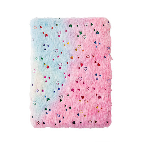 Dagbog med lås Fluffy Hearts multifarvet