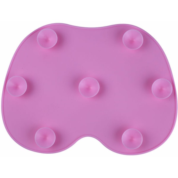 Rensebørste for rengjøring av sminkekost, rengjøringsmatte, skrubbebrett (rosa)
