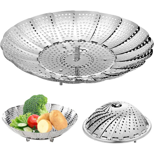 23*7,1 cm grøntsagsdamper med dampindsats i rustfrit stål
