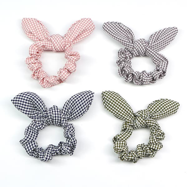 Flicka Kaninöron Scrunchies Hårband Rep Elastisk Slips Ponytail, set om