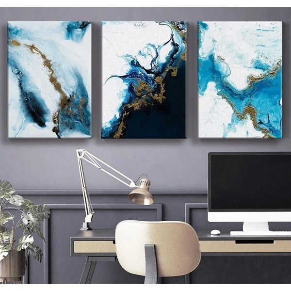 Art Canvas Navy Blue Abstract Core Abstract Wall Poster Og Trykk Minimalis