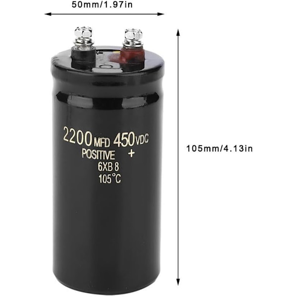 Kondensator, Bultpin Elektrolytkondensator 450V 2200uf Aluminium Elektrolys Dielektrisk Kondensator