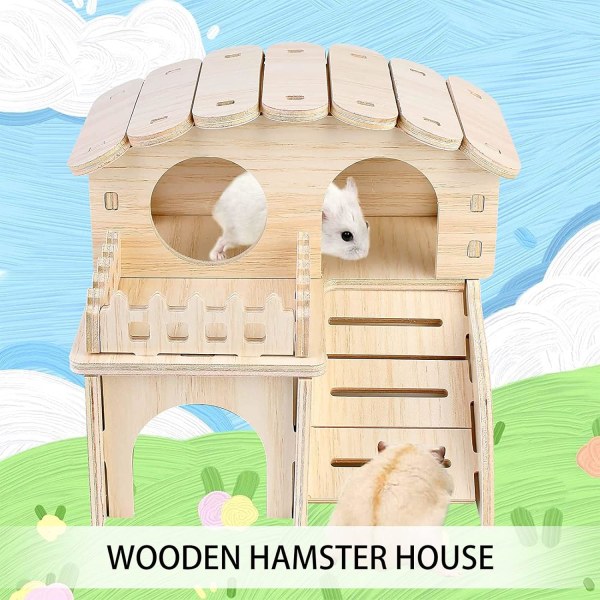 Hamster House Swing Bridge Wooden Hamster House DIY Hamster Wooden House Wo