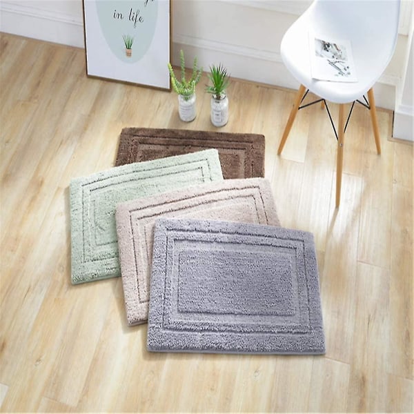 Mikrofiber badrumsmatta - Plysch absorberande badrumsmatta, grön (40x60 cm)