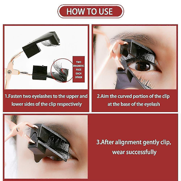 Magnetiska ögonfransar utan eyeliner Återanvändbara falska ögonfransar med klämma