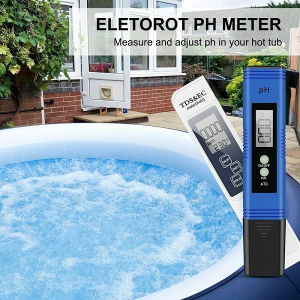 Elektronisk PH-mätare, TDS&EC-mätare för temperatur, 3 i 1 vattenkvalitetstestare