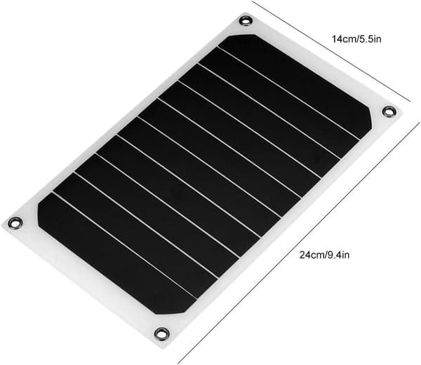Solcellepanel, 10W 5V solcelleladere kompatible med mobiltelefoner, solcellepanel, IP64 vanntett utendørs solcellepanellader