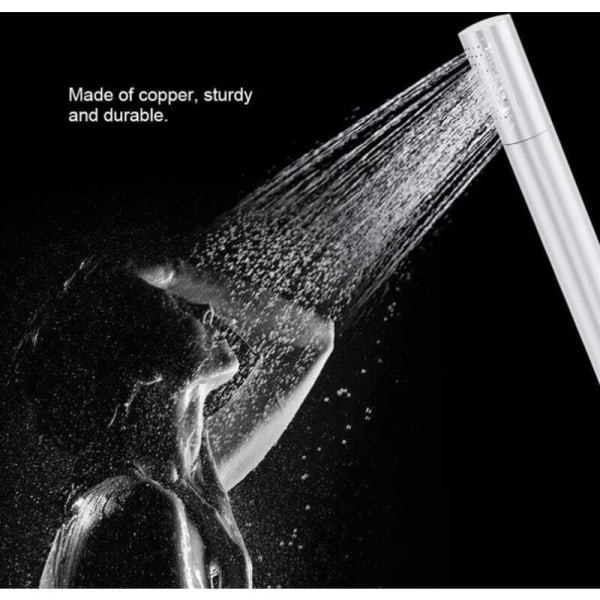 Silver Copper Polished Cylindrical Hand Held Shower Head for Bathroom（17*2.4cm）