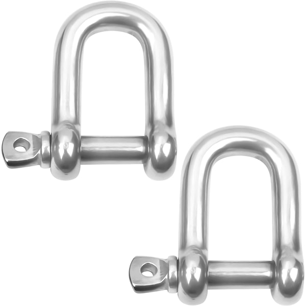 D-skruvlyftkrok med M16-stift (2-pack) - stark krok i rostfritt stål,