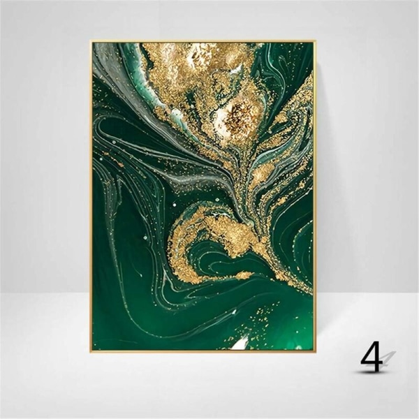 Set med 3 designväggposters med skog, guldblad, palm, oramad, väggdekor för vardagsrum - B - 30x40cm