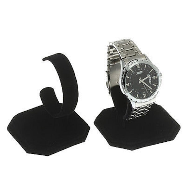 2 stk C-type smykke armbånd klokke display stativ holder stativ - Svart 8 * 9,5 cm