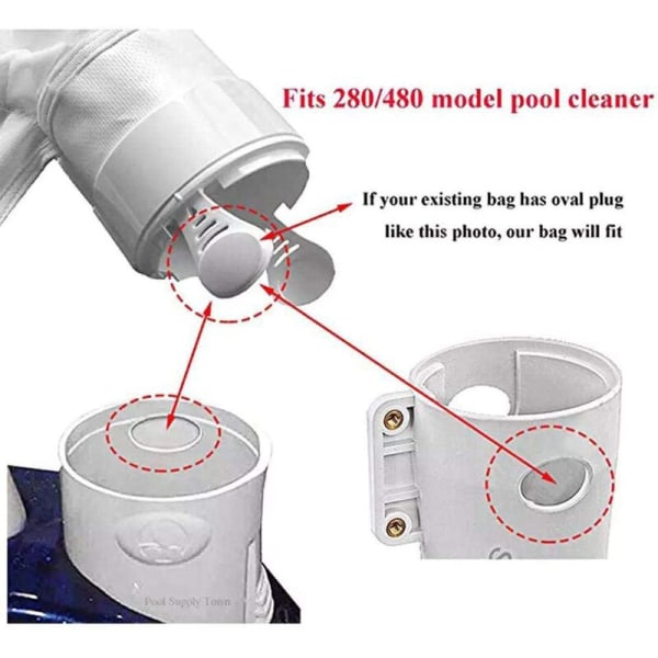 Nylon Pool Cleaner Bags Zipper Bag Replacement for Polaris 280 or 480, Multi-Use Mesh Bags (2 Pcs)