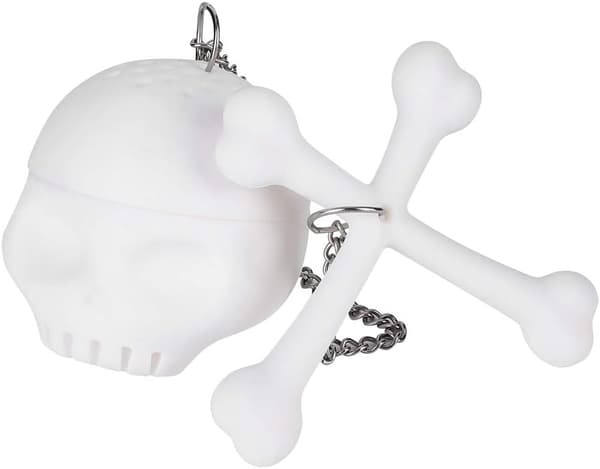 Teinfuser, tesil, løs te-teinfuser, søt hvit simuleringskalle