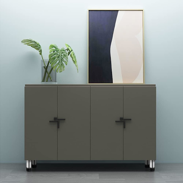Justerbare møbelbein i rustfritt stål, metallbein for skrivebord, bord, DIY-prosjekter, TV-stativ, kontor, sofa, stol, skap, sett med 4 (5 cm)