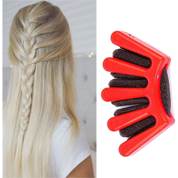 1 stk. Svamp Hår Fletter Multifunktionel Hår Fletning Værktøj Fransk Twist Fletning Hår Fletter Palmeformet DIY Hår Styling Tilbehør (Blå)