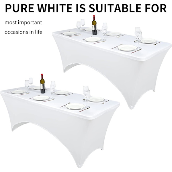 2-pack polyester rektangulära stretchdukar, 6ft, stretch elastisk spännvidd