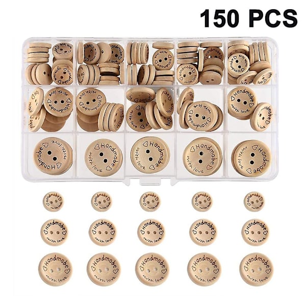 150 kappaletta pakkauksessa 2 reikää rakkauden sydämillä puunapit ompelu Scrapbooking