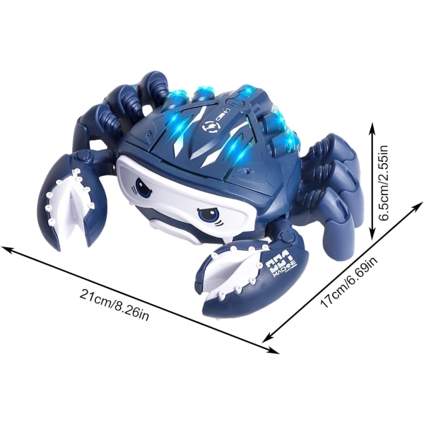 1 stk. kravle legetøj, kravle krabbe legetøj, mekanisk legetøj krabbe med lys og musik
