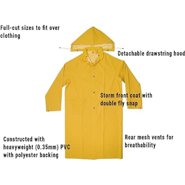 Regnfrakke R1052X .35 MM PVC Trenchcoat, Regnfrakke til kvinder og mænd, 2XLarge,
