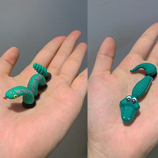 2 Set (Orm, Alligator) Skoprydnader för Crocs Clog Sko Dekoration