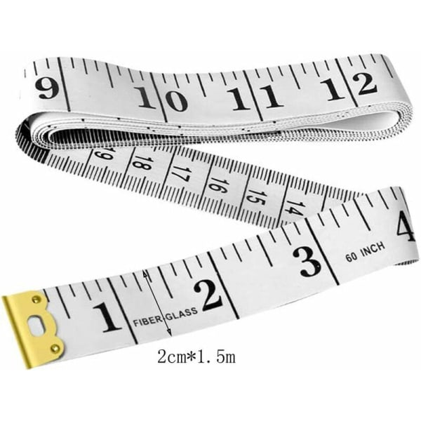 Double-sided tape measure for sewing, chest/waist circumference, 150 cm, wh