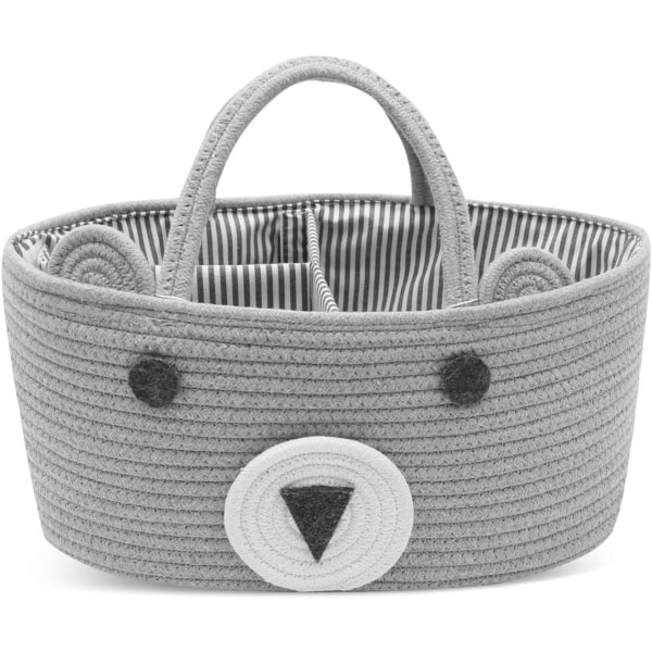 Babyblöjor Caddy Organizer 100% Bomullsduk Snygg Rep Barnkammare Bärbar