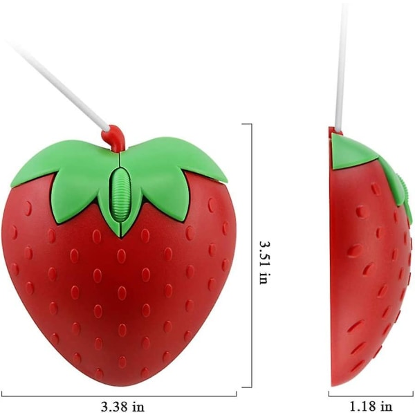 Usb-kablet mus søt jordbærform kablet mus
