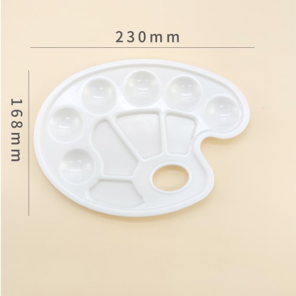 Set of 2, white oval plastic paint palette