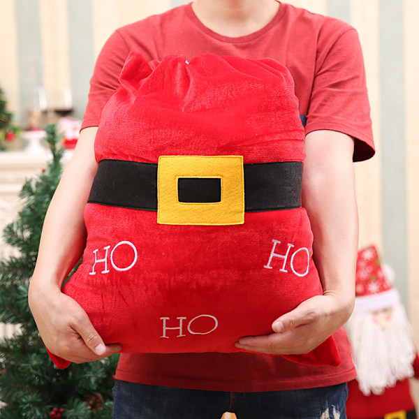Julepose Santa Snørepose Stor Santa Snørepose Juleklud Stor Canvas Julepose Rød Santa Pose Santas Hætte Røde Gaveposer Til