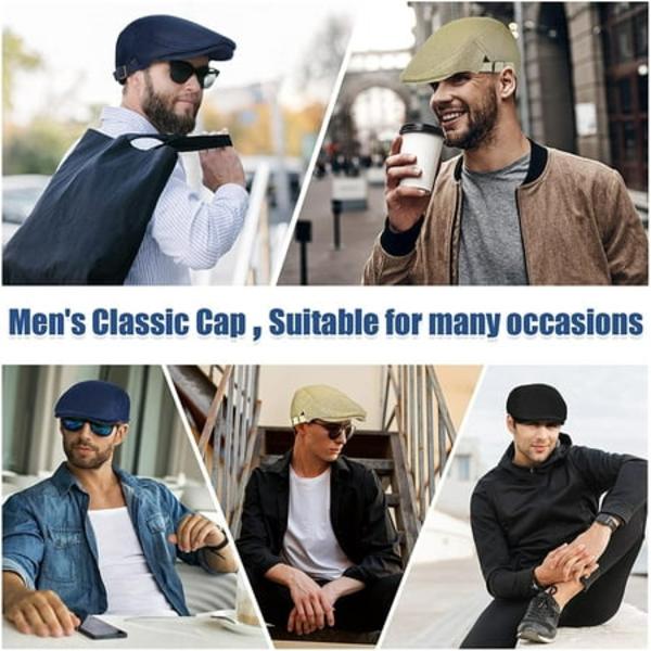 3 stk. Mænd Mesh Flat Cap Åndbar Sommer Newsboy Hat Beret Ivy Hat Cabb