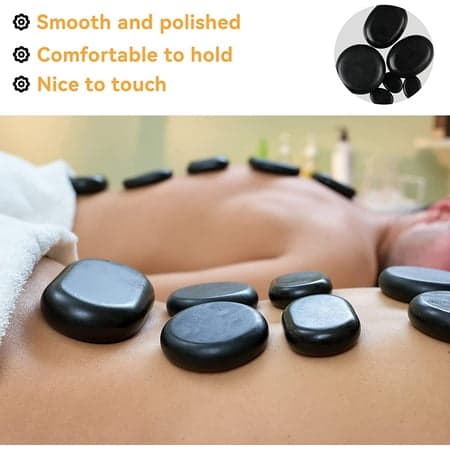 10 stk. Varme Massagesten Varme Sten Basalt Sten Sæt 3 Størrelse E
