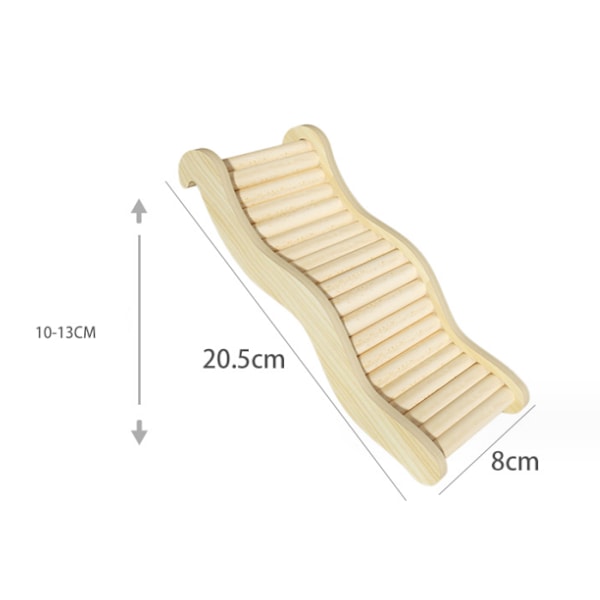 Hamstertrapp bro, treleke klatreleke rampe for rotte gerbiler sukkerflygermus mus og smådyr habitatdekor burtilbehør 20,5*8CM