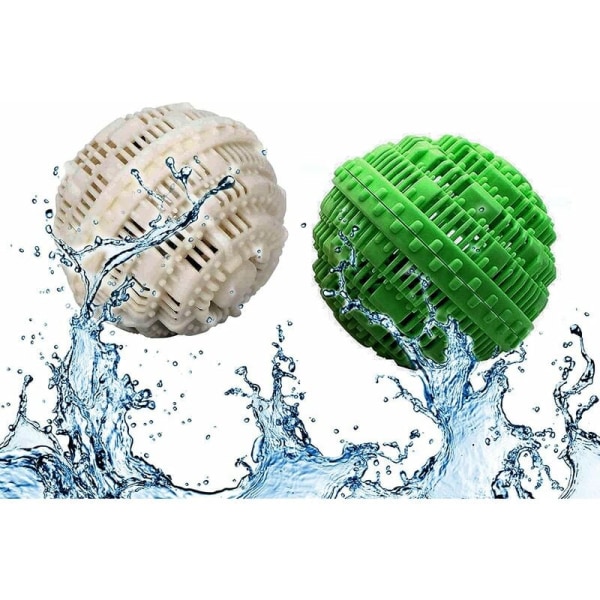 2 delar magic tvättboll, naturlig tvättboll, återanvändbar tvättmaskin