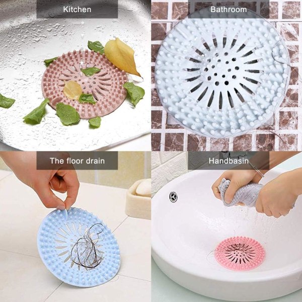 Hair Catcher Durable Silicone Hair Stopper Shower Drain Covers Easy to Inst