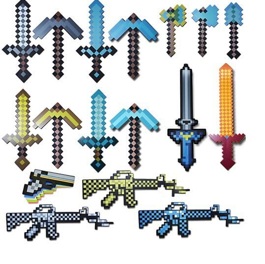Minecraft-periferi leker, spill, liten gullhakke 30 cm