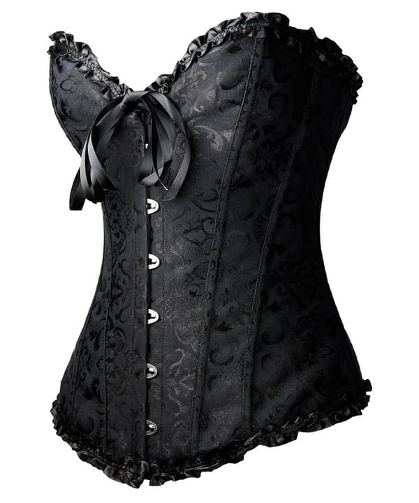 Underbust korsetter for kvinner Bustier Stripe Plus Size Black XL