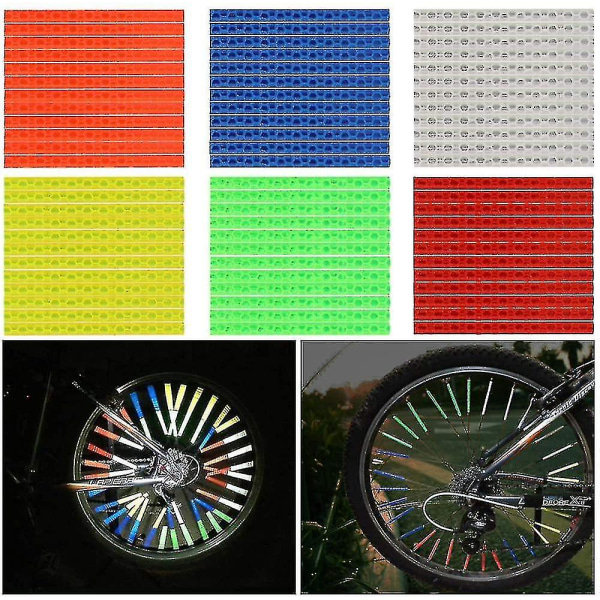 72 stk. 6 farver eger reflekser cykel reflekser eger reflekser specielle rør eger reflektor reflekterende monteringsklemme
